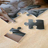 Aangepast fotocollage van 3 families legpuzzel (Zijkant)