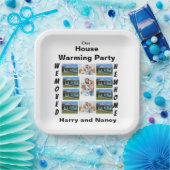 Aangepast fotocollage voor de opwarming van de aar papieren bordje (Feest)