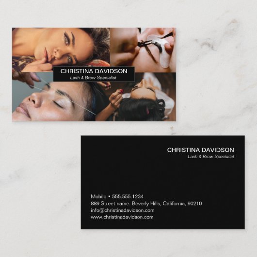 Aangepast fotocontact voor Lash en Brow Specialist Visitekaartje (Voorkant / Achterkant)