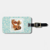 Aangepast fotoDamaspatroon 3 Bagagelabel (Voorkant horizontaal)