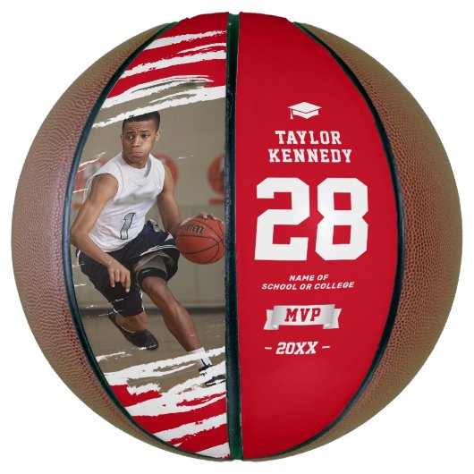 Aangepast fotoeinde van seizoen MVP Red Basketbal (Verticaal)