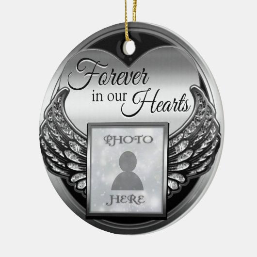 Aangepast fotogedenkteken keramisch ornament (Links)