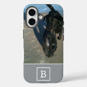 Aangepast fotogeprogrammeerd Initiaal Modern Gray  Case-Mate iPhone Case (Achterkant)