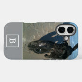 Aangepast fotogeprogrammeerd Initiaal Modern Gray  Case-Mate iPhone Case (Achterkant (horizontaal))