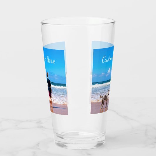 Aangepast fotoglas met uw foto's en tekst glas (Links)