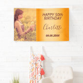 Aangepast fotogoud op feestdag moderne glazen spandoek (Insitu)