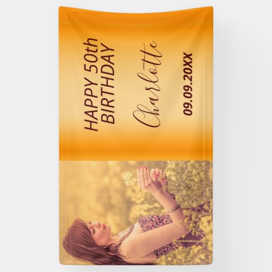 Aangepast fotogoud op feestdag moderne glazen spandoek (Verticaal)