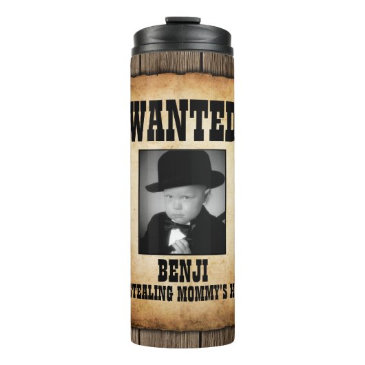 Aangepast fotograferen Gezocht Poster Thermosbeker (Voorkant)