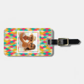 Aangepast  fotoHarlequin patroon Bagagelabel (Voorkant horizontaal)