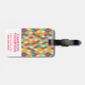 Aangepast  fotoHarlequin patroon Bagagelabel (Achterkant horizontaal)