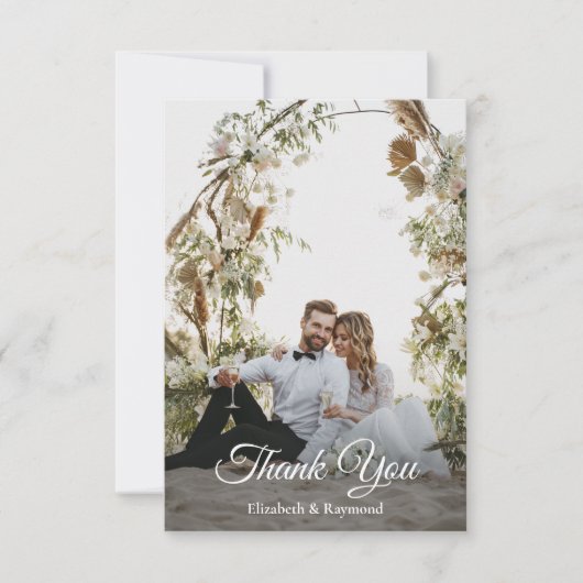 Aangepast fotohuwelijk bedankkaart (Voorkant)