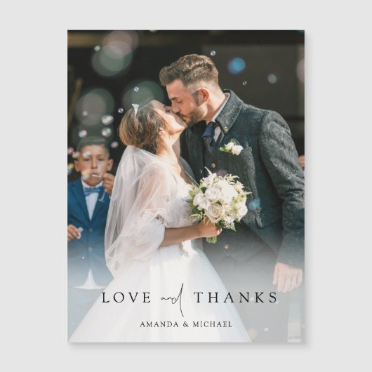Aangepast fotohuwelijk Bedankt Magnet (Voorkant)