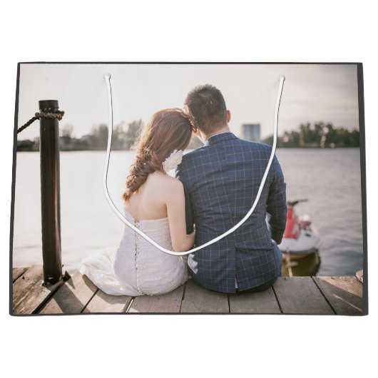 Aangepast fotohuwelijk groot cadeauzakje (Voorkant)