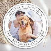 Aangepast fotohuwelijk ronde kartonnen onderzetter