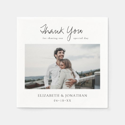 Aangepast fotohuwelijk servet (Voorkant)