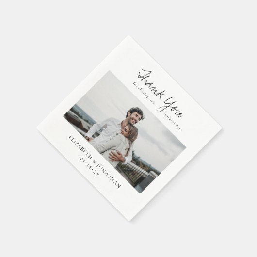 Aangepast fotohuwelijk servet (Hoek)