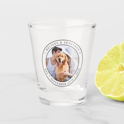 Aangepast fotohuwelijk shot glas (Voorkant)