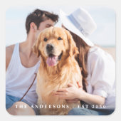 Aangepast fotohuwelijk vierkante sticker (Voorkant)