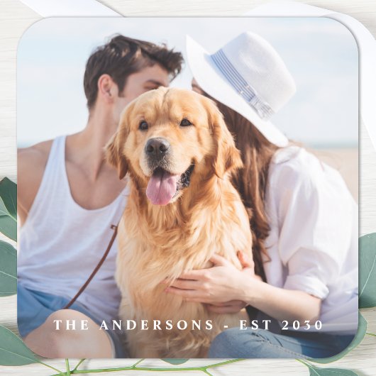 Aangepast fotohuwelijk vierkante sticker