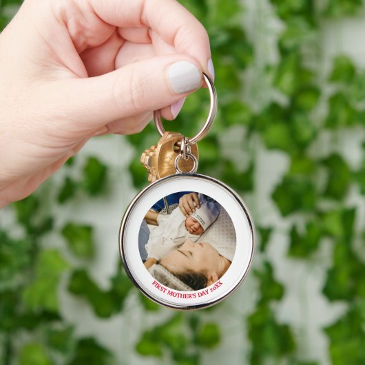 Aangepast fotojaar eerste Moederdag Baby nieuwe ma Sleutelhanger (Hand)