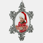 Aangepast fotojaar tin sneeuwvlok ornament (Links)