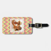 Aangepast fotokleurig zigzag Chevron Pattern Bagagelabel (Voorkant horizontaal)