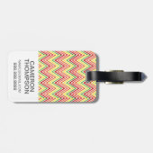Aangepast fotokleurig zigzag Chevron Pattern Bagagelabel (Achterkant horizontaal)