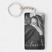 Aangepast fotoliefdesscript op maat sleutelhanger (Voorkant)