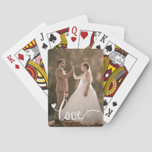 Aangepast fotoliefdesscript pokerkaarten