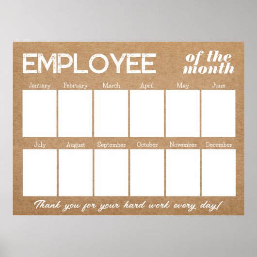 Aangepast fotomedewerker van de maand Kraft Poster (Voorkant)