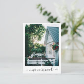 Aangepast fotominimalistisch verplaatst nieuw thui briefkaart (Staand voorkant)