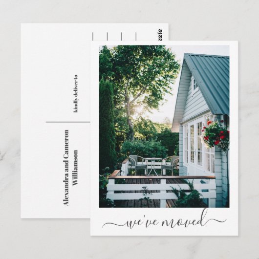 Aangepast fotominimalistisch verplaatst nieuw thui briefkaart (Voorkant / Achterkant)