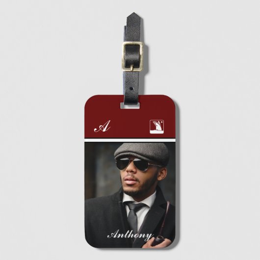 Aangepast fotoMonogram aanpassen Bagagelabel (Voorkant (verticaal))