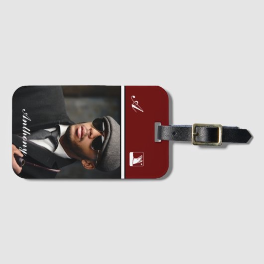 Aangepast fotoMonogram aanpassen Bagagelabel (Voorkant (horizontaal))