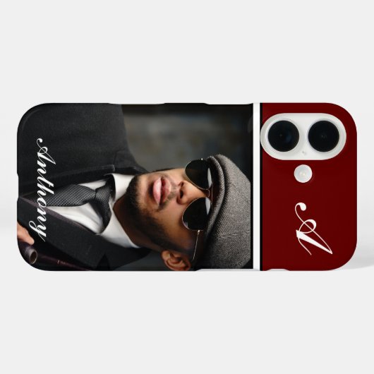 Aangepast fotoMonogram aanpassen Case-Mate iPhone Case (Achterkant (horizontaal))