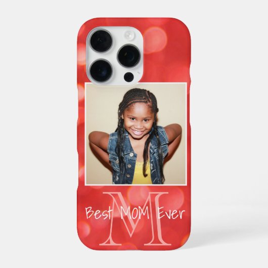 Aangepast fotoMonogram Jouw naam Koraal glitter to iPhone Hoesje (Achterkant)