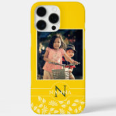 Aangepast fotomonogram naam patroon Geel Case-Mate iPhone Case (Achterkant)