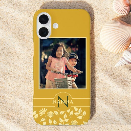 Aangepast fotomonogram, naam patroon Gold Case-Mate iPhone Case