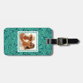 Aangepast fotoMonstera Tropical Leaf Pattern Bagagelabel (Voorkant horizontaal)