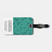 Aangepast fotoMonstera Tropical Leaf Pattern Bagagelabel (Achterkant horizontaal)