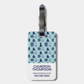 Aangepast fotonavigatiepatroon bagagelabel (Achterkant verticaal)