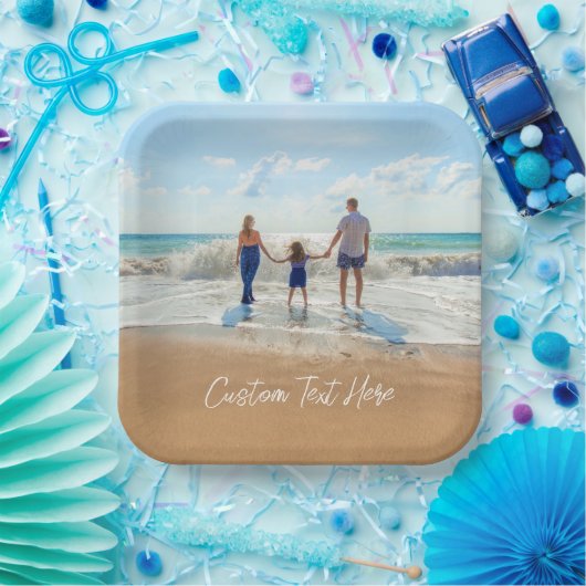 Aangepast fotopapier Borden Uw fotofotoontwerp Papieren Bordje (Feest)