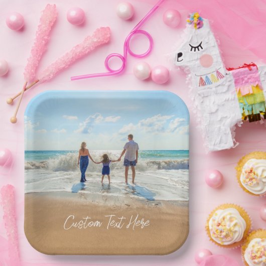 Aangepast fotopapier Borden Uw fotofotoontwerp Papieren Bordje (Feest)