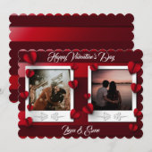 Aangepast fotopapier — Valentijnsdag voor harten Feestdagenkaart (Voorkant / Achterkant)