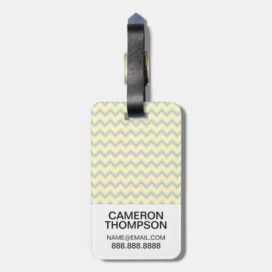 Aangepast fotopasta Chevron Pattern Bagagelabel (Achterkant verticaal)