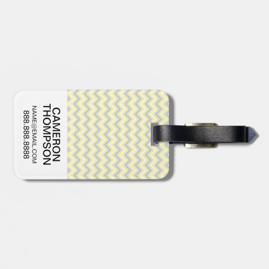 Aangepast fotopasta Chevron Pattern Bagagelabel (Achterkant horizontaal)