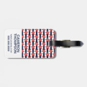 Aangepast fotopatroon en strips bagagelabel (Achterkant horizontaal)