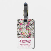 Aangepast fotopatroon met dierlijke afdrukken bagagelabel (Achterkant verticaal)