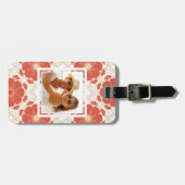 Aangepast fotopatroon met rode en gouden zonnebloe bagagelabel (Voorkant horizontaal)