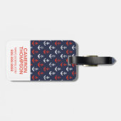 Aangepast fotopatroon: rood wit en blauw marinepat bagagelabel (Achterkant horizontaal)